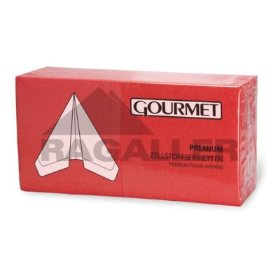 Tissue-Servietten 24x24cm 3-lagig 1/4 Falz Gourmet Premium rot