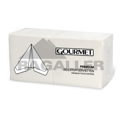 Tissue-Servietten 24x24cm 3-lagig 1/4 Falz Gourmet Premium weiß