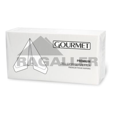 Tissue-Servietten 33x33cm 2-lagig 1/4 Falz Gourmet Premium weiß