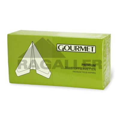 Tissue-Servietten 33x33cm 3-lagig 1/4 Falz Gourmet Premium herbalgreen