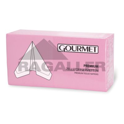 Tissue-Servietten 33x33cm 3-lagig 1/4 Falz Gourmet Premium rosa