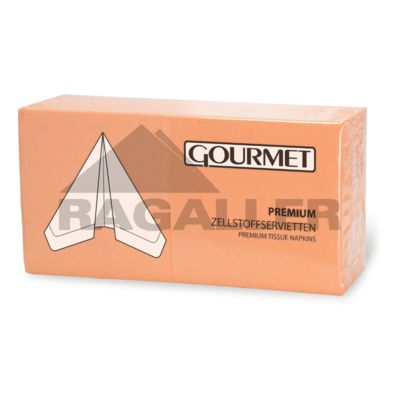 Tissue-Servietten 33x33cm 3-lagig 1/4 Falz Gourmet Premium apricot