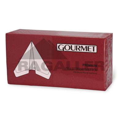 Tissue-Servietten 33x33cm 3-lagig 1/4 Falz Gourmet Premium bordeaux