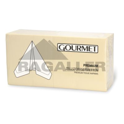 Tissue-Servietten 33x33cm 3-lagig 1/4 Falz Gourmet Premium champagner