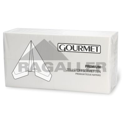 Tissue-Servietten 33x33cm 3-lagig 1/8 Kopffalz Gourmet Premium weiß
