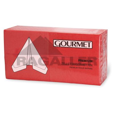 Tissue-Servietten 33x33cm 3-lagig 1/8 Kopffalz Gourmet Premium rot