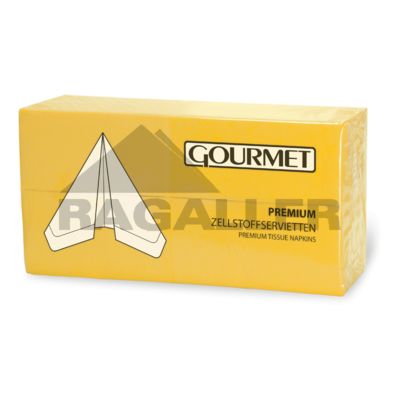 Tissue-Servietten 33x33cm 3-lagig 1/8 Kopffalz Gourmet Premium gelb
