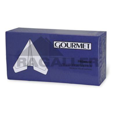 Tissue-Servietten 33x33cm 3-lagig 1/8 Kopffalz Gourmet Premium dunkelblau