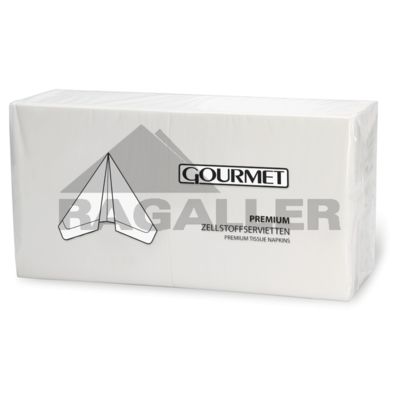 Tissue-Servietten 40x40cm 2-lagig 1/4 Falz Gourmet Premium weiß