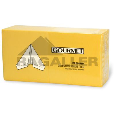 Tissue-Serv 40x40cm 3-lagig 1/4 Falz Gourmet Premium gelb