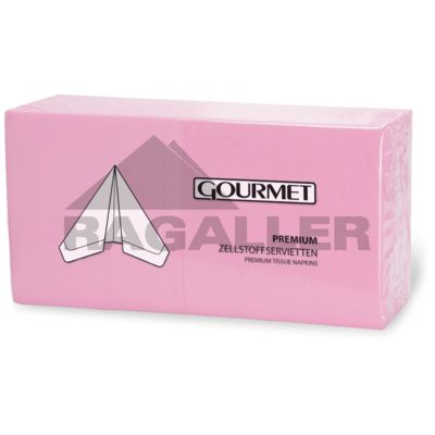 Tissue-Servietten 40x40cm 3-lagig 1/4 Falz Gourmet Premium rosa