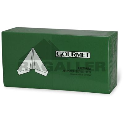 Tissue-Servietten 40x40cm 3-lagig 1/4 Falz Gourmet Premium dunkelgrün