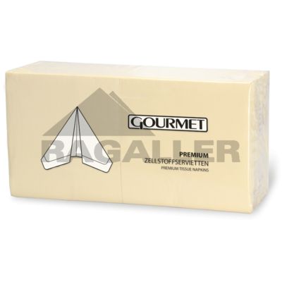 Tissue-Servietten 40x40cm 3-lagig 1/4 Falz Gourmet Premium champagner