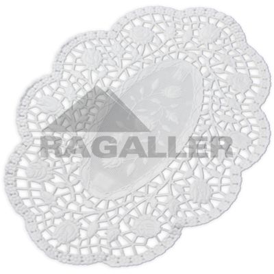 Mokkadeckchen oval 22x15cm weiß