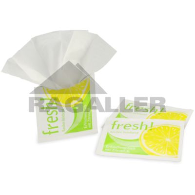 Erfrischungstücher Premium 60x80mm Neutraldruck Citrus-Duft