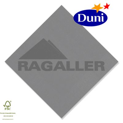 Zelltuch-Servietten 33x33cm 3-lagig 1/4 Falz granite grey - D156915