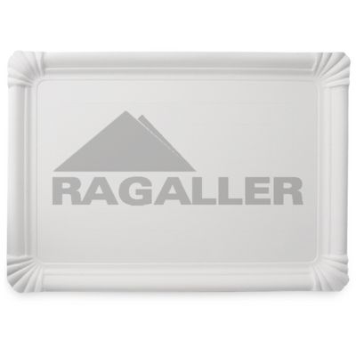 Pappteller rechteckig 24x34cm weiß Frischfaser