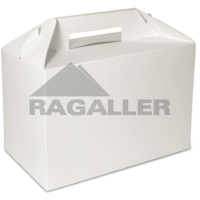 Lunchboxen mit Griff 265x128x180mm Karton weiß