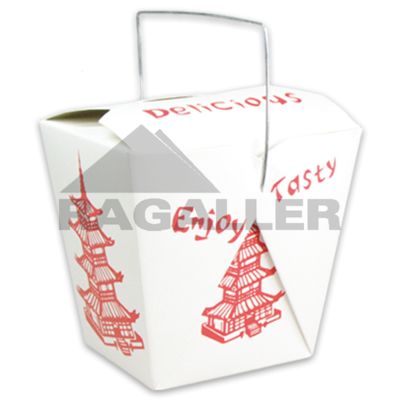 FoldPak-Box mit Henkel 16oz/500ml rechteckig Karton "Pagode"