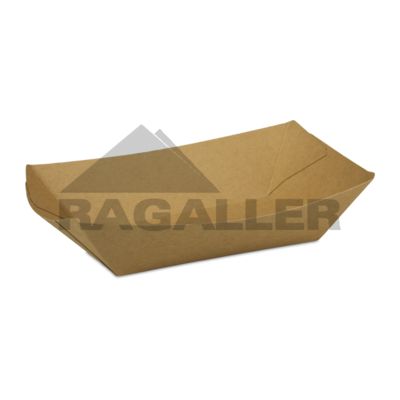 Foodtray Größe "L" oben 190x125xH45mm - unten 125x75mm Karton braun
