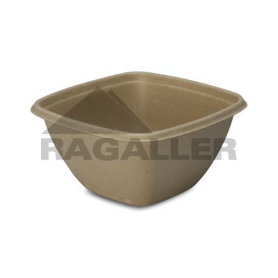 Salatschalen "BePulp"aus Bagasse 500ml quadratisch 13x13x6cm