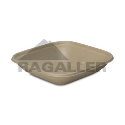 Salatschalen "BePulp"aus Bagasse 500ml quadratisch 17x17x3,7cm