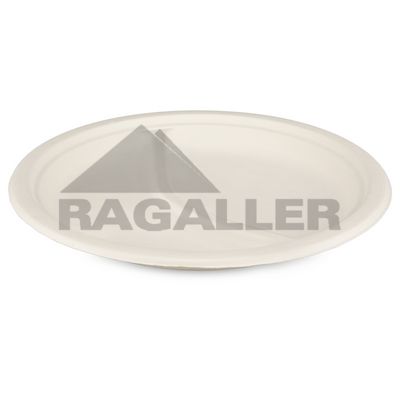 Bagasse-Teller 2-geteilt rund Ø23cm Höhe: 2,0cm eco-friendly Menüteller 