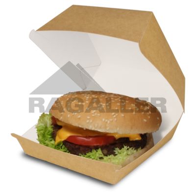 Hamburger Box Bio braun Frischfaser Bodenmass: 120x120x75mm  oben 140x140mm