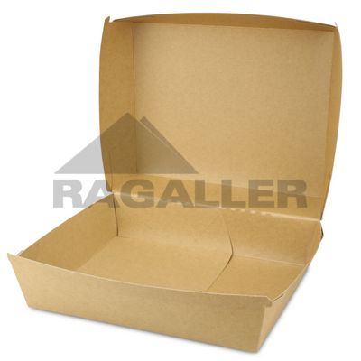 Menü-Box ungeteilt/2geteilt Karton 24x20x8cm braun