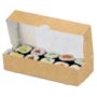 Sushi-Box Größe S - 165x70x35mm Karton braun/innen weiß mit Sichtfenster ohne Druck - Vorschau 2 von 3