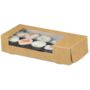 Sushi-Box Größe S - 165x70x35mm Karton braun/innen weiß mit Sichtfenster ohne Druck - Vorschau 1 von 3