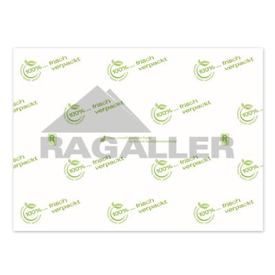 Frischhaltepapier eco-friendly 1/4 Bogen - 37x50cm Design "frisch verpackt"  