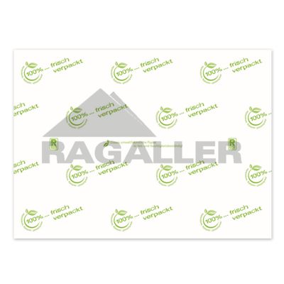 Frischhaltepapier eco-friendly 1/2 Bogen - 75x50cm Design "frisch verpackt"  