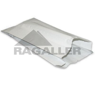 Faltenbeutel 401 - 12+5x24cm Pergament-Ersatz-Papier gefädelt weiß 