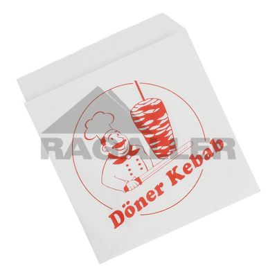 Döner-Tüten 15x16cm Kraftpapier gebleicht satiniert - Neutraldruck: "DÖNERSPIESS"