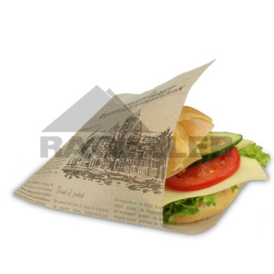 Snack-Taschen 15x17cm Pergamentersatzpapier braun "Lekkerbekken"