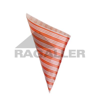 Artikelnr. 261341 Spitztüten 19cm - 125g Kraftpapier rot-weiß gefädelt