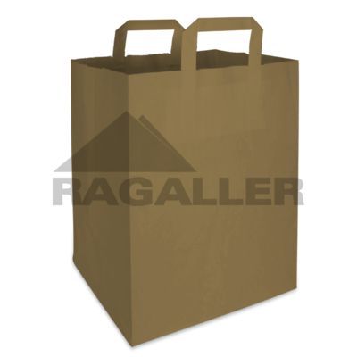 Papier-Tragetaschen 22+11x36cm Innenhenkel Kraftpapier 70g/m² braun