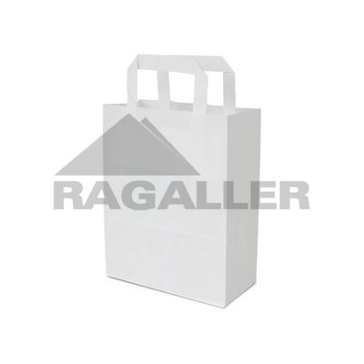 Papier-Tragetaschen 18+8x22cm Innenhenkel Kraftpapier 70g/m² weiß