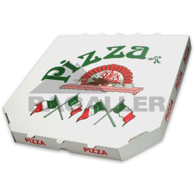 Pizzakarton 29x29x3cm Modell: "Treviso" Qualität: Standard weiß - Neutraldruck