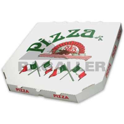 Pizzakarton 32x32x3cm Modell: Treviso Qualität: Standard weiß - Neutraldruck