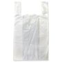 Hemdchen-Tragetaschen MDPE 28+14x50cm 14my geblockt  weiß - Vorschau 2 von 2