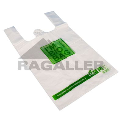 Hemdchen-Tragetaschen PLA „Bio Bag“ 25+12x45cm 14my, geblockt,kompostierb.