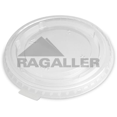Deckel flach geschlossen mit Lasche rPET glasklar für Clear-Cups Ø95mm