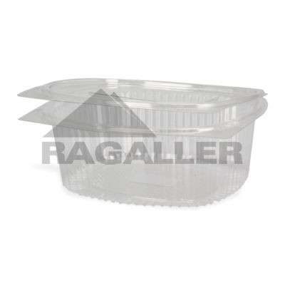 Salatschalen und Deckel rPET 1500ml oval klar 208x182x76mm-D06