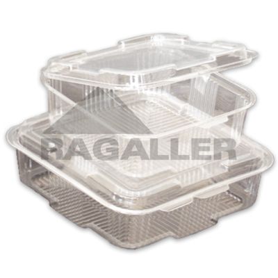 Salatschalen mit anhängendem Deckel PET 1500ml eckig 188x188x68mm klar 