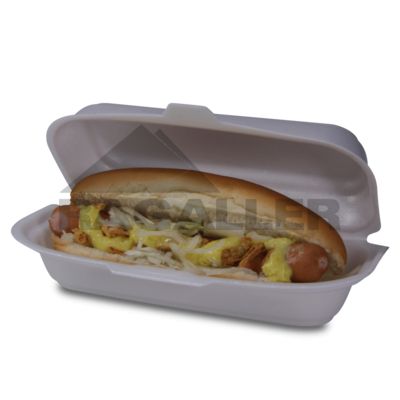 Hot-Dog-Box XPS 20/16,5x8/4,5x6cm unlaminiert weiß Achtung ! Hitzebeständigkeit max 60° - 70°C