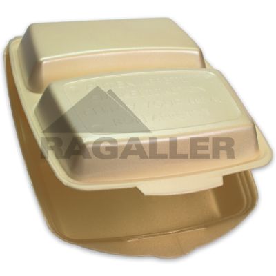 Menü-Box Premium 2-geteilt XPS 28,5x22x7,5cm laminiert beige