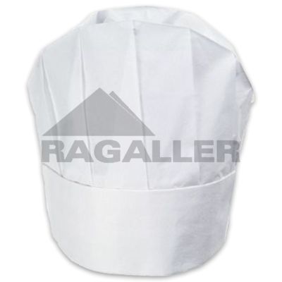 Kochmützen "French Classic Oval" Papier oben geschlossen verstellbar weiß